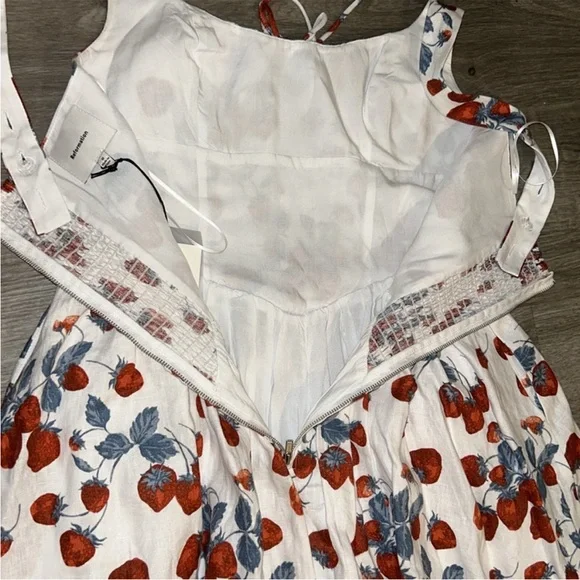 Reformation Balia Linen Sleeveless Basque-Waist Midi Dress - Picture 13 of 14